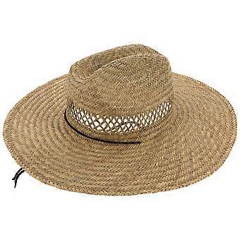 Wide Brim Cowboy Straw Hat for Sunshade Khaki Color