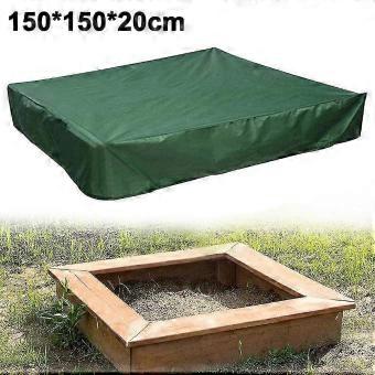 Sandkastenabdeckung mit Kordelzug, quadratische Schutzhülle gegen Staub und Regen (150*150*20cm Grün)