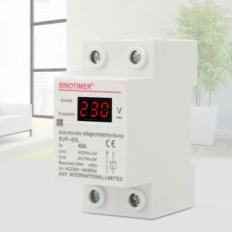 230V 40A Automatic Recovery Overvoltage&Undervoltage  Device DIN Rail Mount Protector