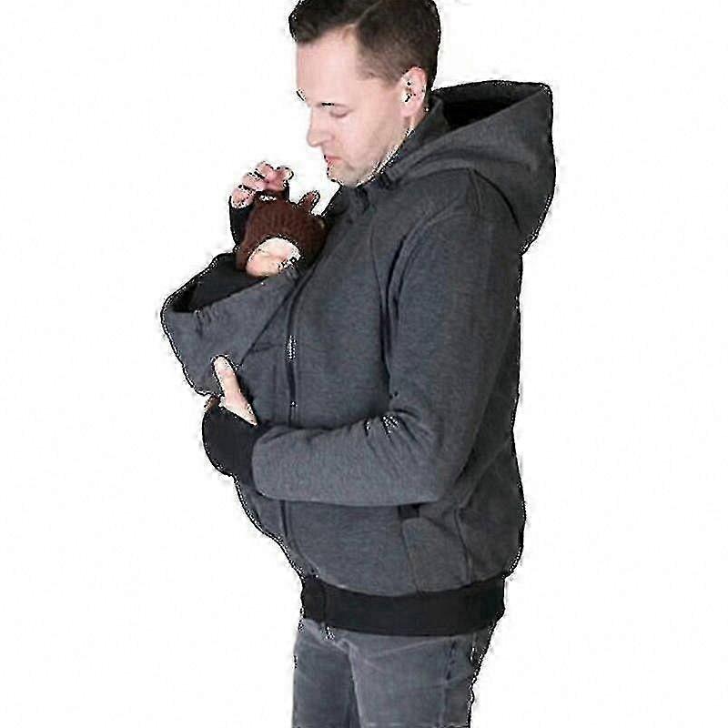 Multifunctional 3-In-1 Kangaroo Jacket for Men with Sweatshirt Layer