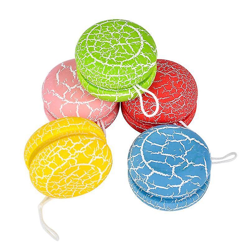 Yo-yos 5pcs Wooden Crack Yo-yo Toy Lovely Yo-yo Ball