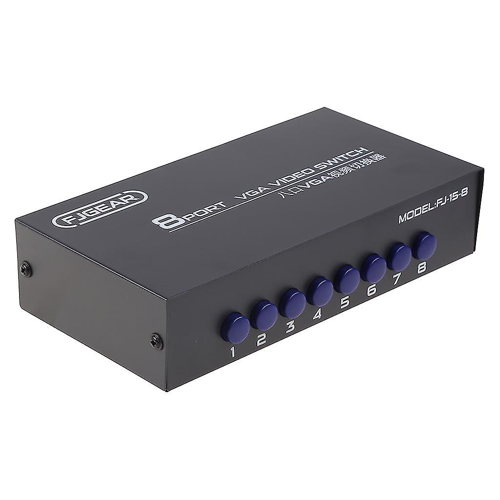 8 Port Vga Switch Video Switcher Box 1920*1440 250mhz 8 In 1 Out Support Selector Compatible With Pc Monitor Tv Projector