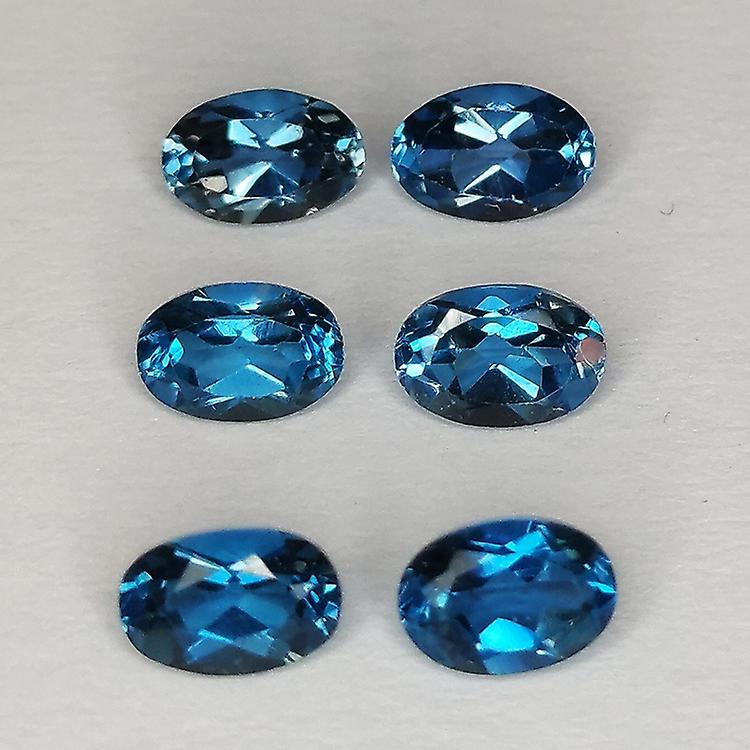 London Blue Topaz Oval Cut 6x4mm 4pz awo49