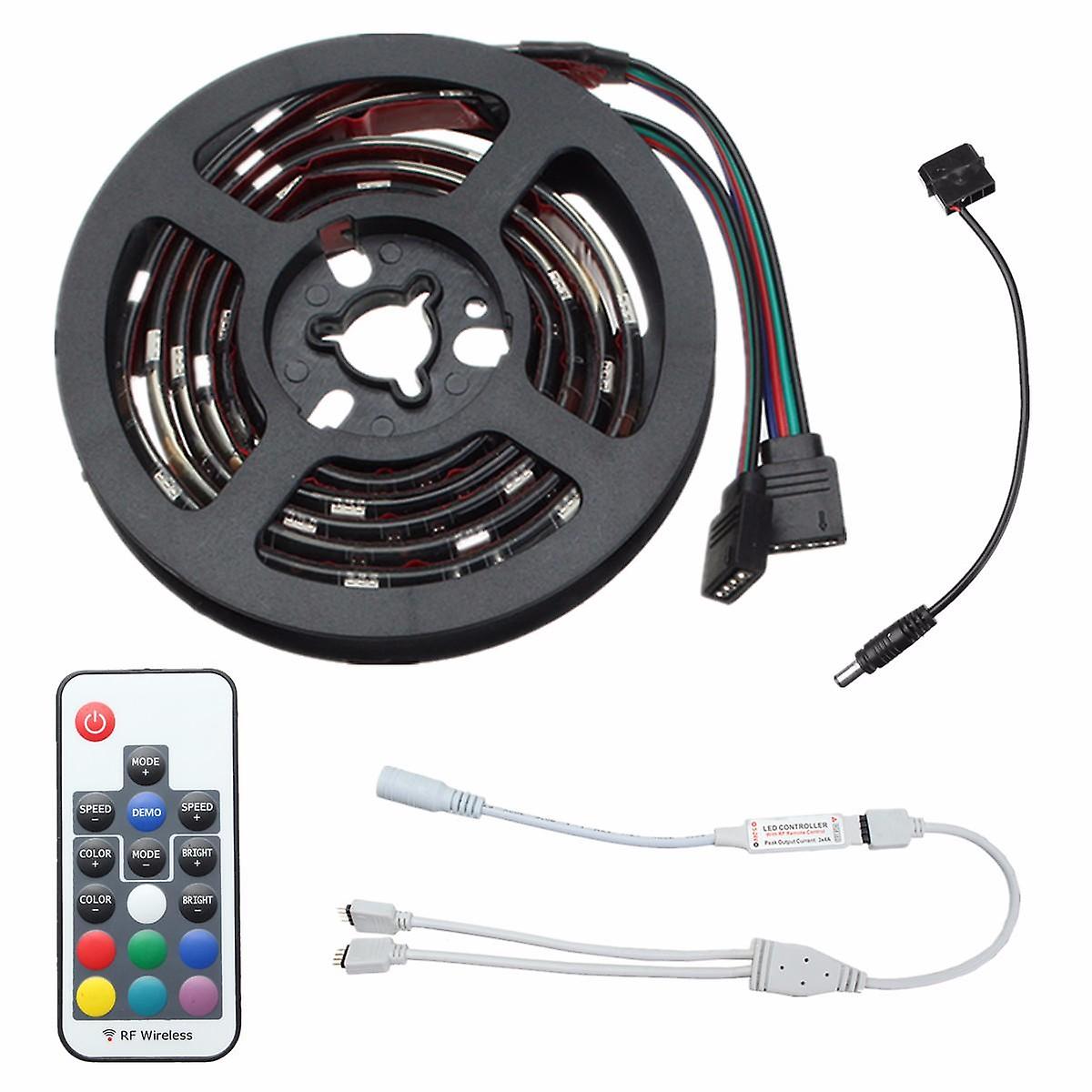 2Pcs 50cm 5050 Smd Led Strip Lights With 17-key Remote For Home Decoration