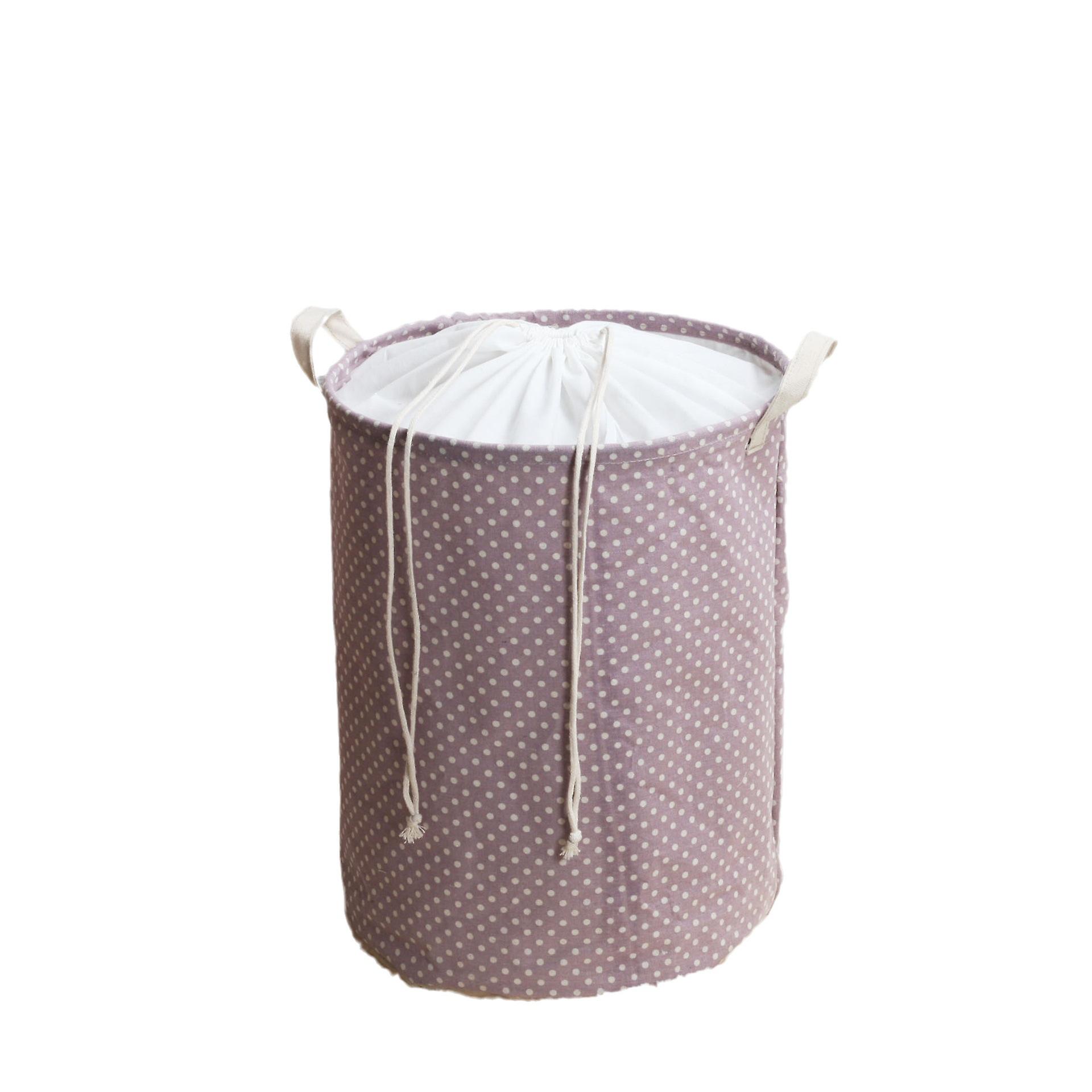 Drawstring Laundry Hamper Storage Sorter, Collapsible Collapsible Laundry Baskets, Waterproof Round Cotton Linen, [2pcs, Thickened 17.7"/medium]