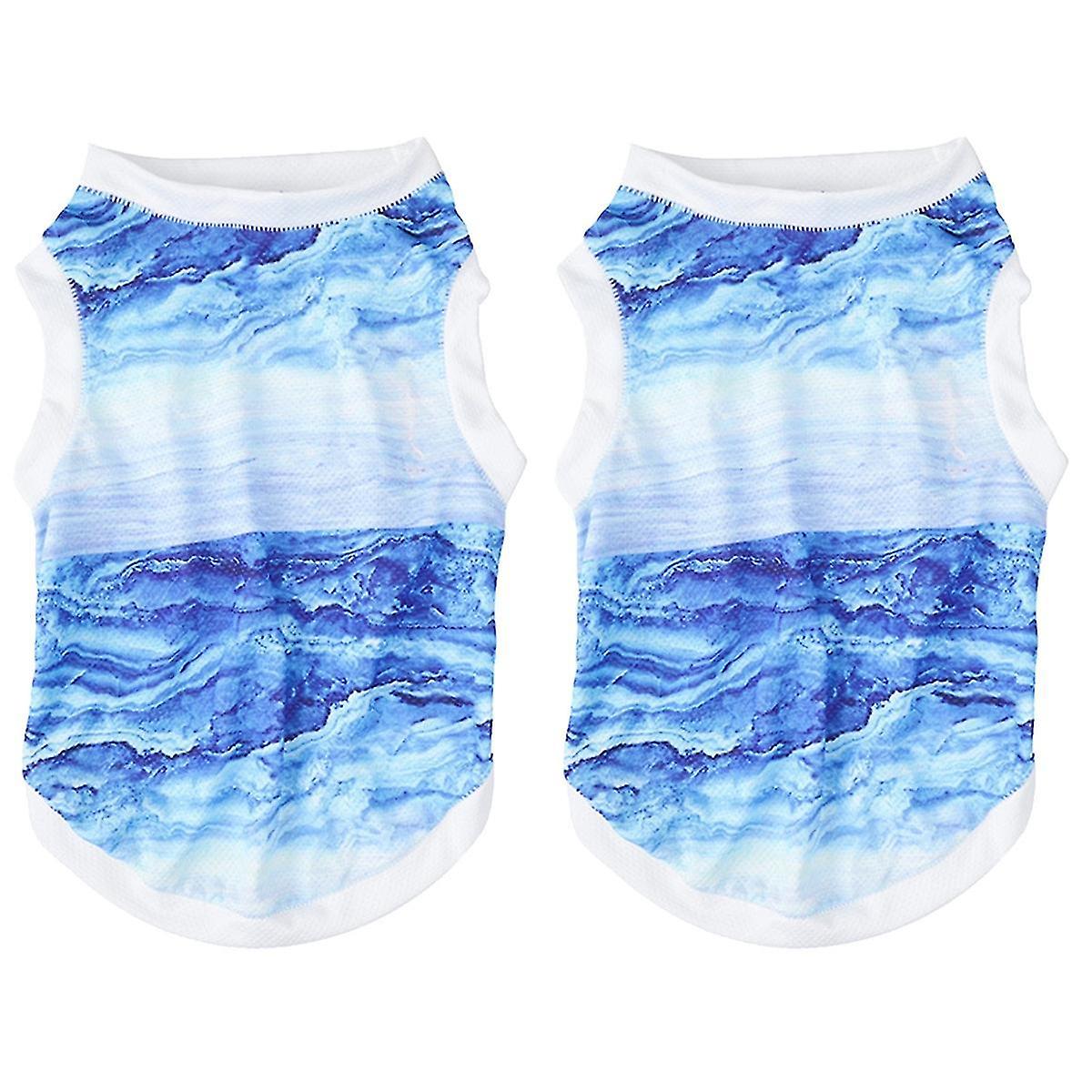 2pcs Pet Vest Simple Practical Small Cooling Vest Dog Cooling For Pet Dog Animal (size S, Sky-blue)