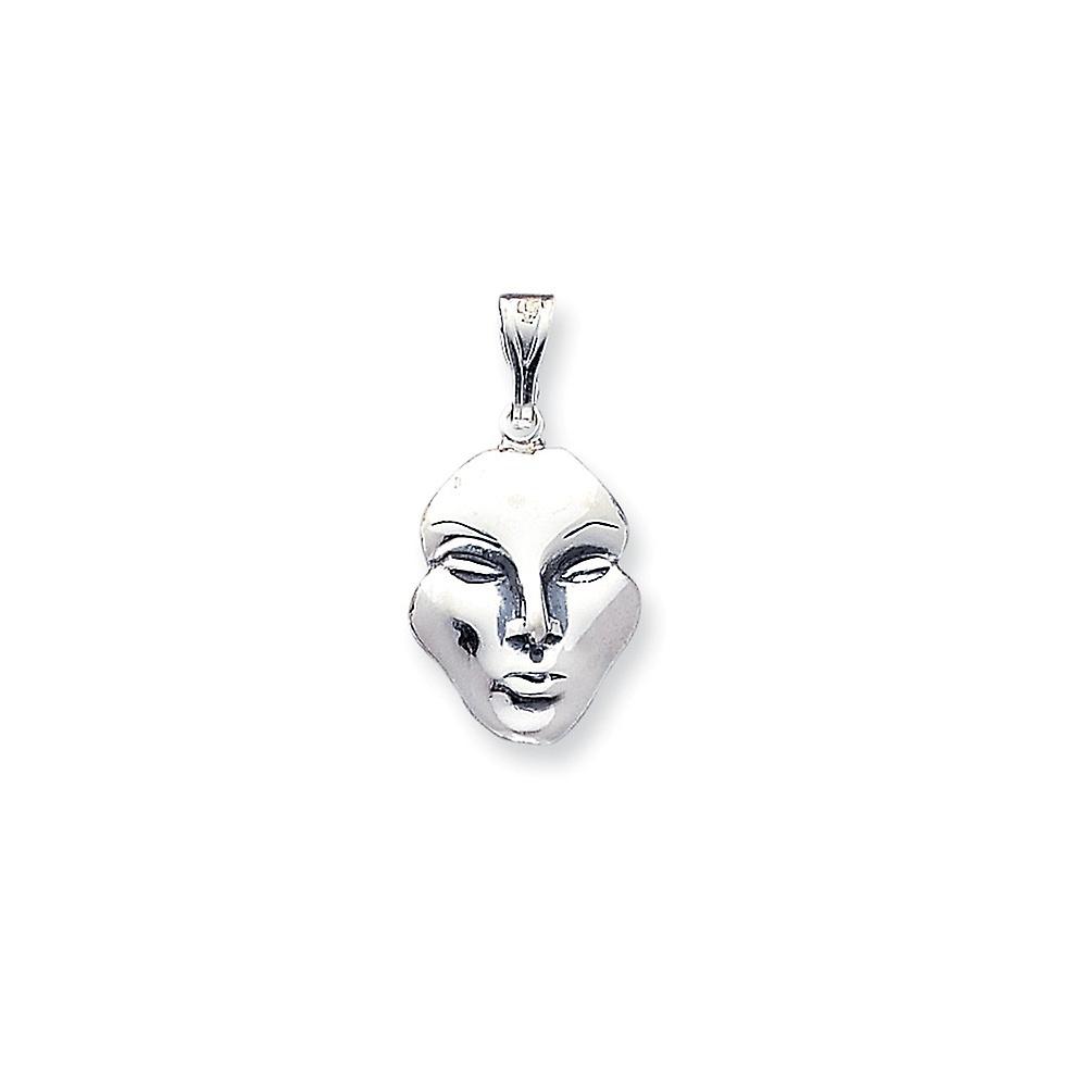 925 Sterling Silver Solid Artisan Oxidized Antiqued Face Pendant Necklace-Pendant for Women