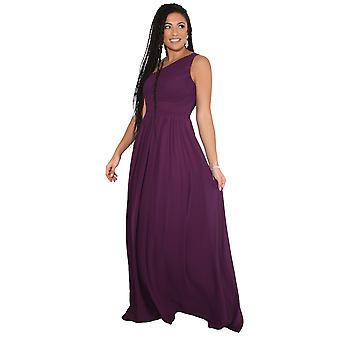 KRISP Women Maxi Dress Formal One Off Shoulder Gown Chiffon Evening Wedding Party 8-20