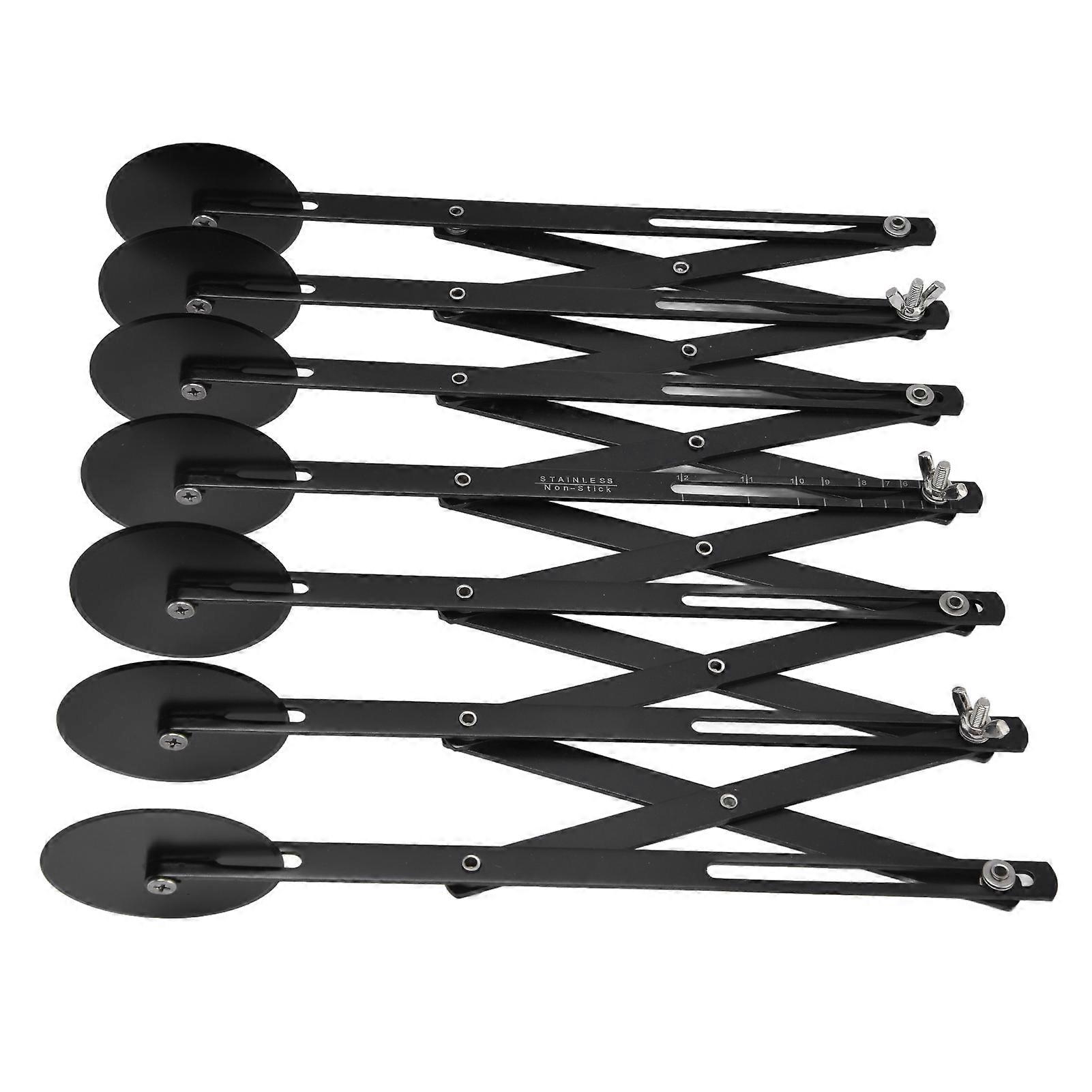 Couteau à pâte en acier inoxydable, coupe-pizza extensible, multi-roues, rouleau à pâtisserie, 7 roues