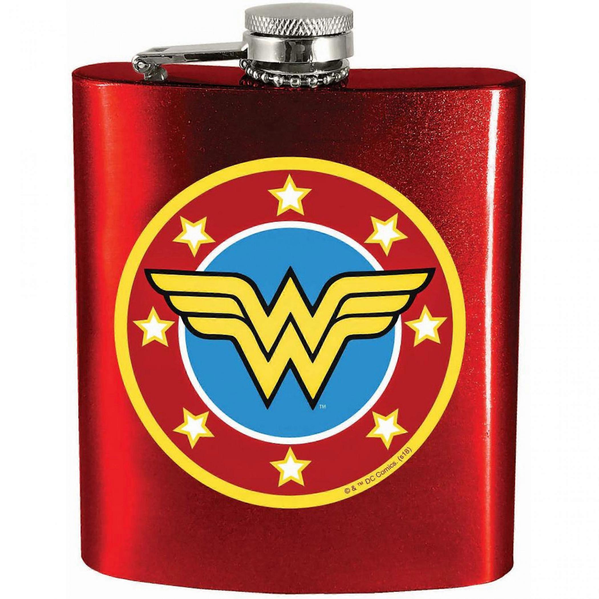 Wonder Woman Symbol Red Flask