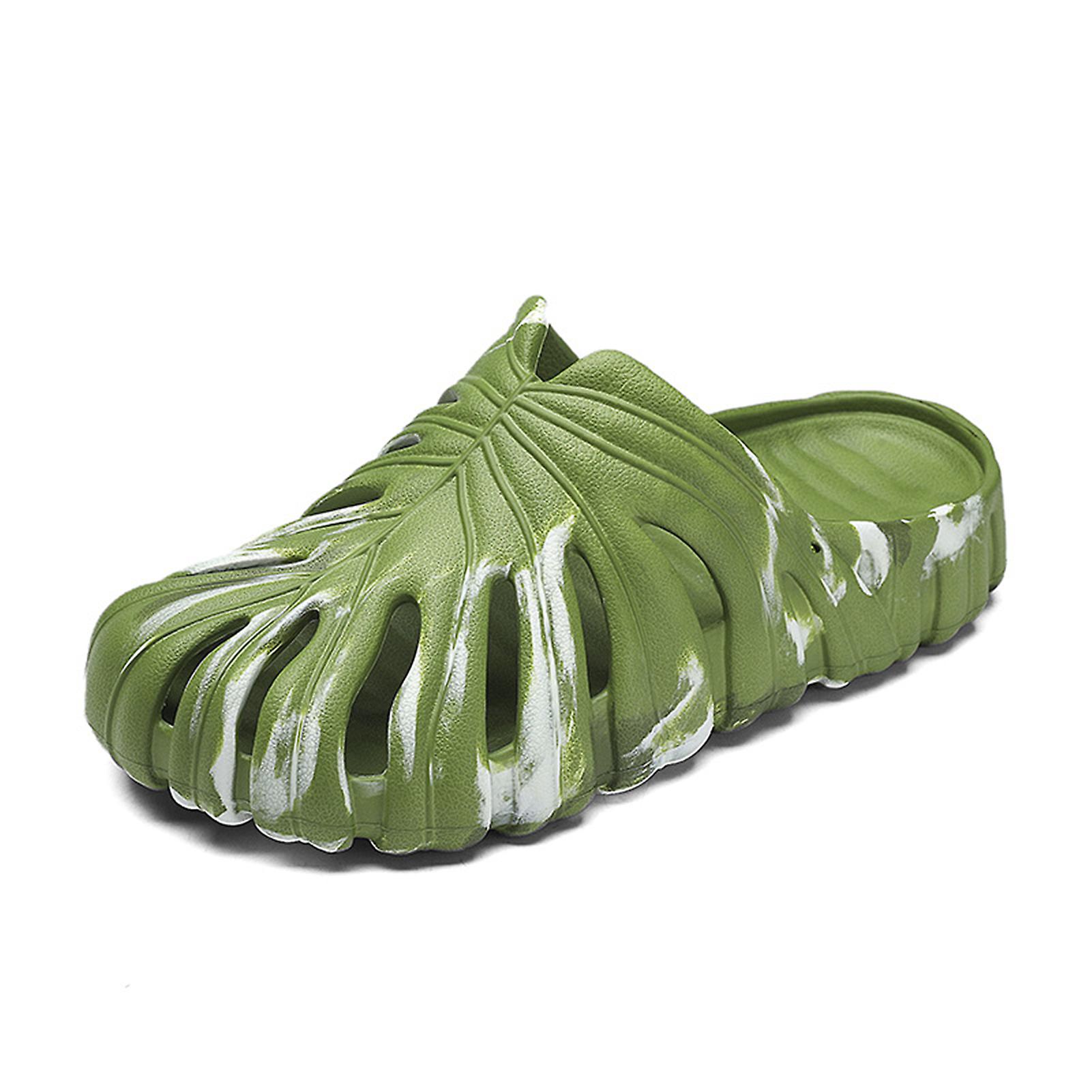 Summer Monstera Pattern Shoes Soft Comfortable Casual Bathroom Sandal for Bedroom