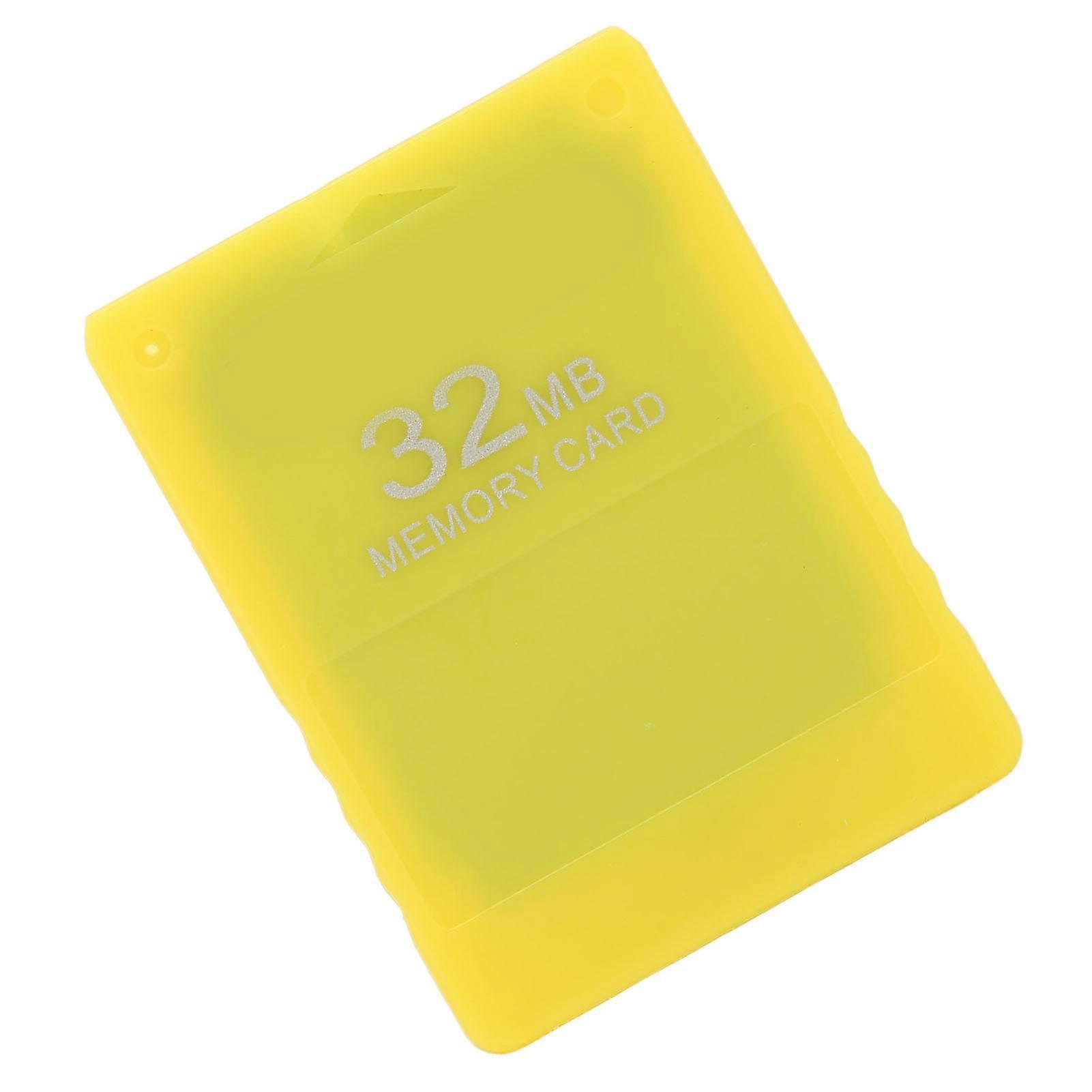 32MB Game Memory Card High Speed FMCB 1.966 Memory Card Data Storage Memory Card for PS2Yellow 