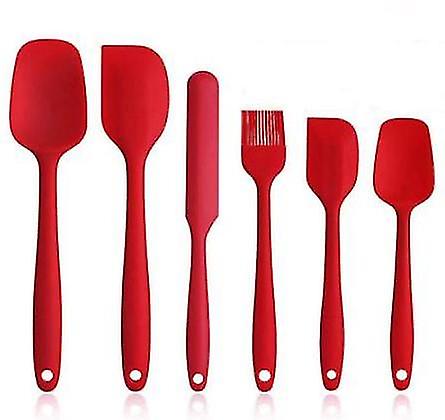 Baking Cookie Sheets 6 Pieces Silicone Spatula Set Non Stick Heat Resistant Spatulas Turner For Cooking Baking Pink