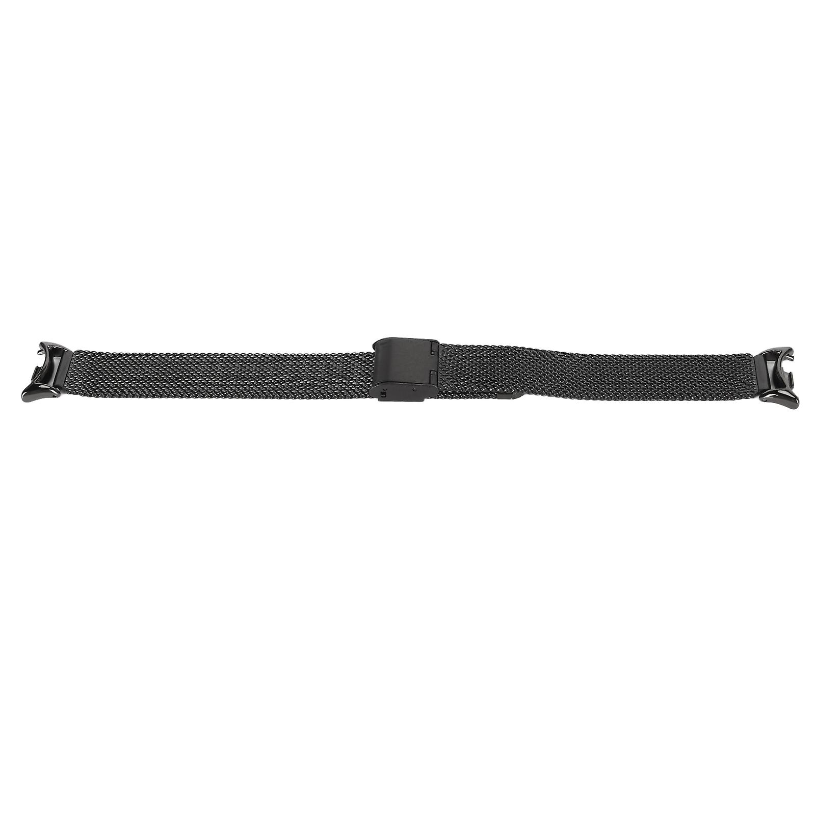 Adjustable Replacement Watch Strap Breathable Folding Clasp Quick Release Stainless Steel Watch Band for Mi Band 8 Black
