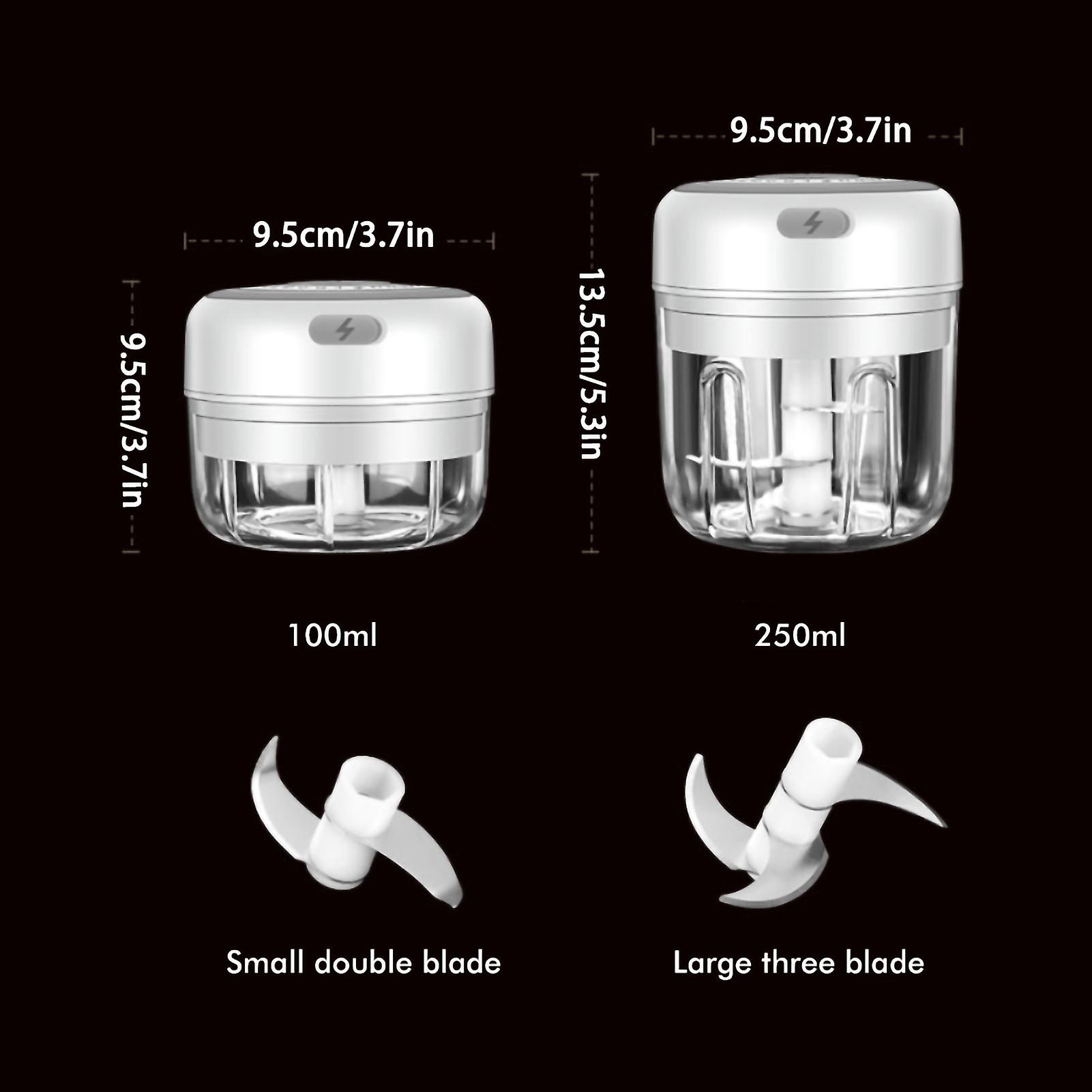 Kabelloser elektrischer Knoblauchhacker 100ml/250ml USB, 9,5x9,5x9,5cm Weiß Rosa Grün