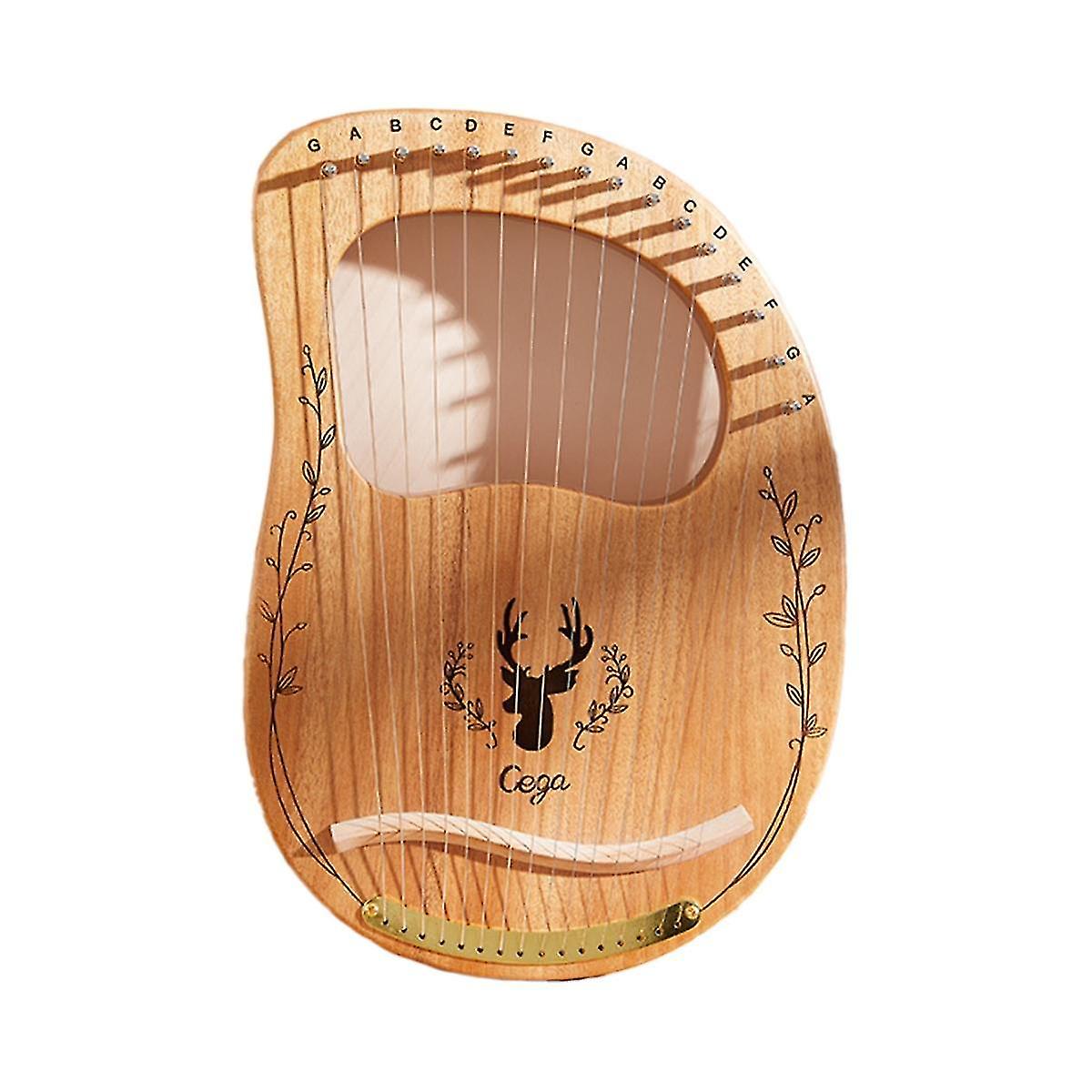 Lyre Harp 16 Strings Piano Harp Wooden Mahogany Musical Instrument With Tuning Wrenchportable Musi