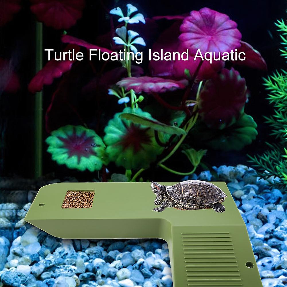 Turtle Frog Floating Island 11.8" x 9.1" Green Aquatic Habitat