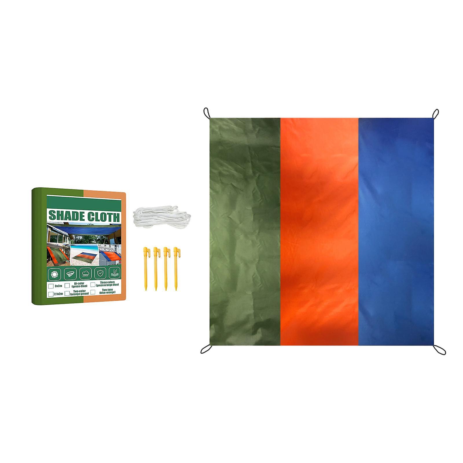 Sun Shade Sail Beach Blanket Sandproof Imperméable à l’eau Extérieur Vert Orange Bleu