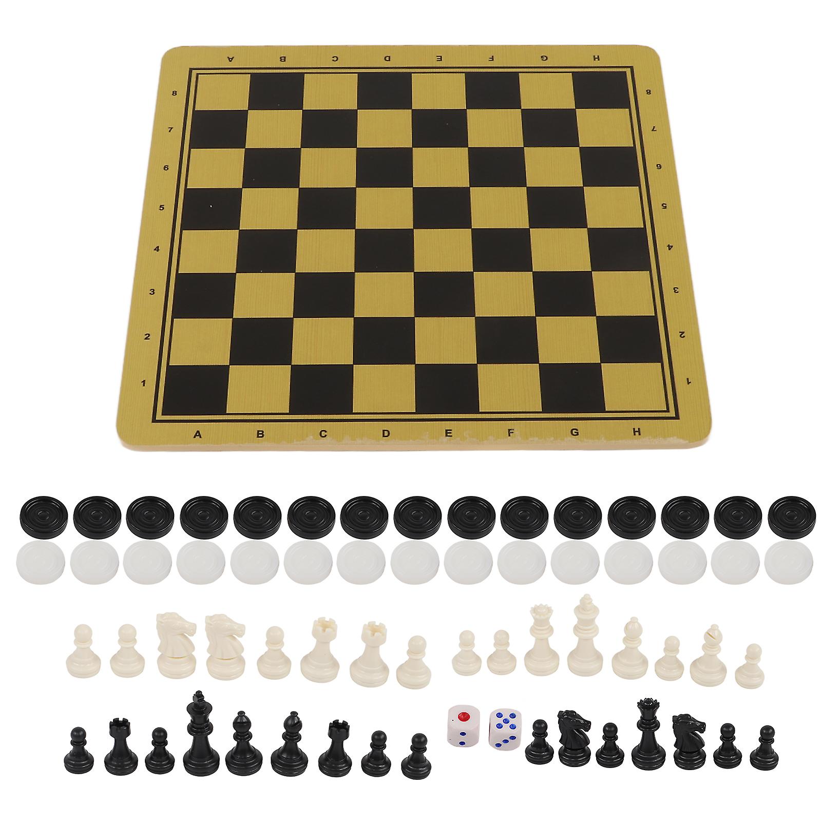 3 in 1 Wooden Chess Board Set Travel Games International Chess Checkers Toy Game Board Toy