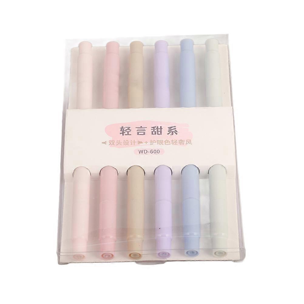 6Pcs 6 Colors Pastel Highlighter Pens Soft Tip Highlighter Marker Pens for Students Teens Kids Adults