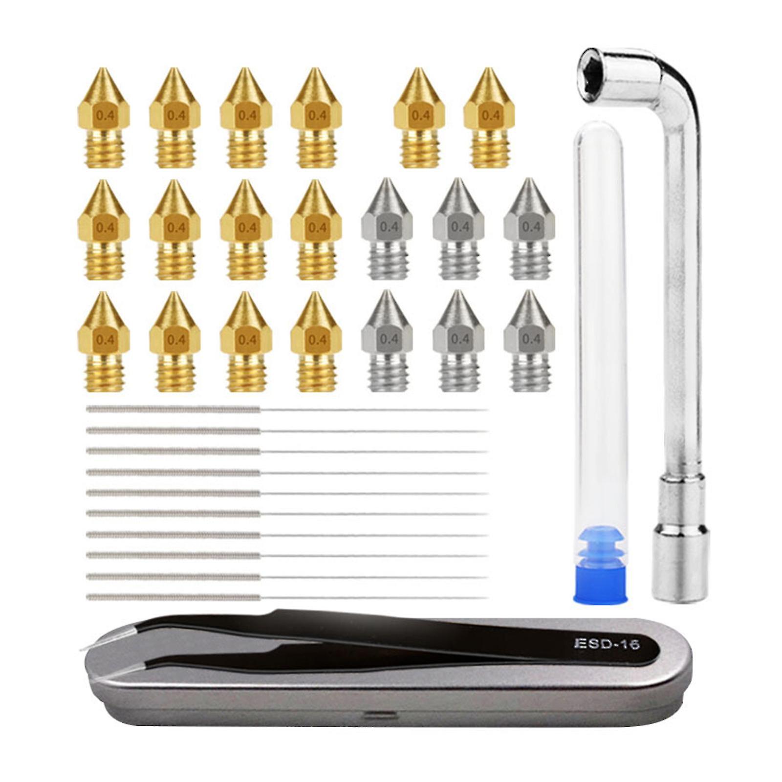 34 Pcs/set 3d Printer Cleaning Needle For 0.4mm Drill Bits For 3d Printer