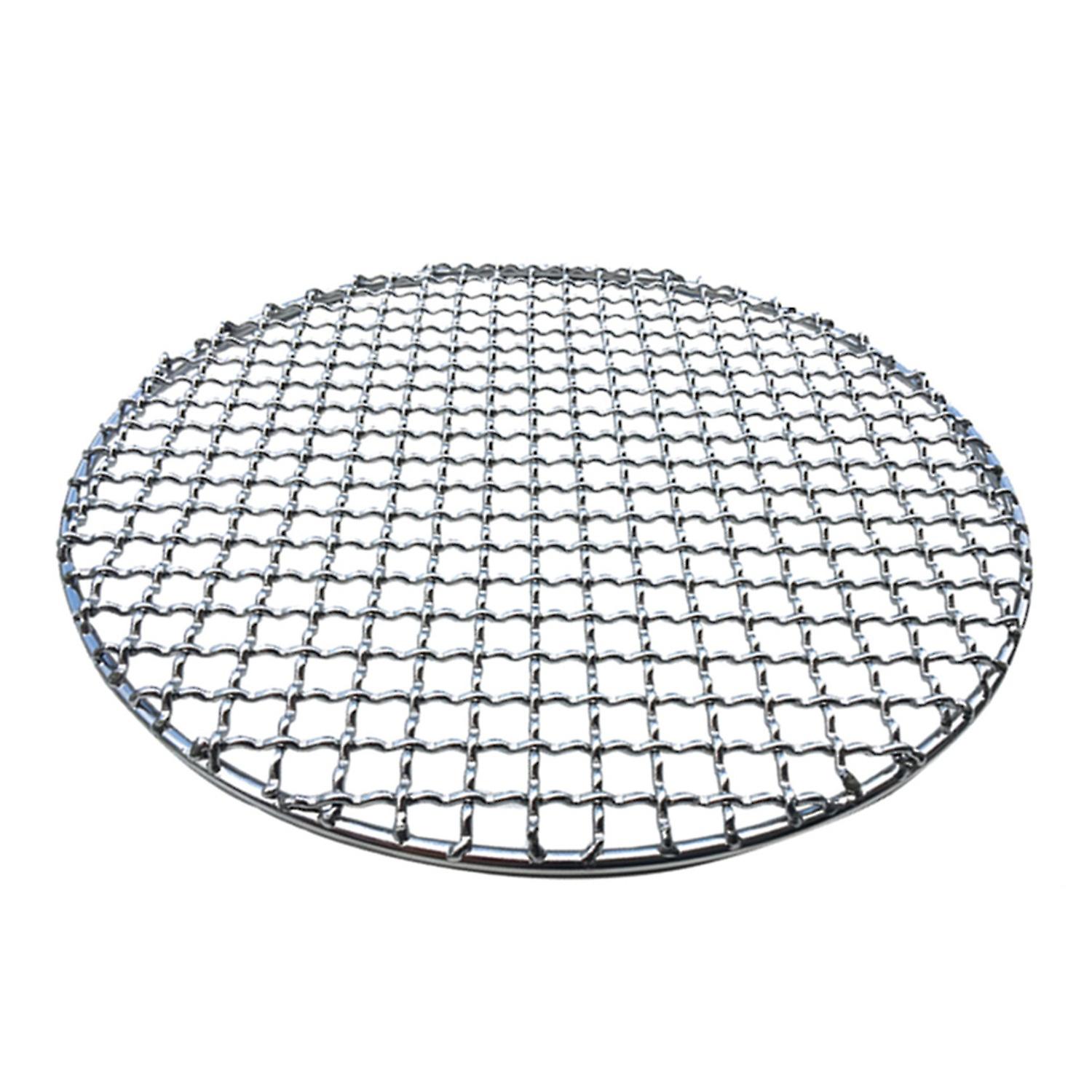OuZhan Round Rustfritt stål BBQ Grill Roast Mesh Net Non-stick grill bakepanne