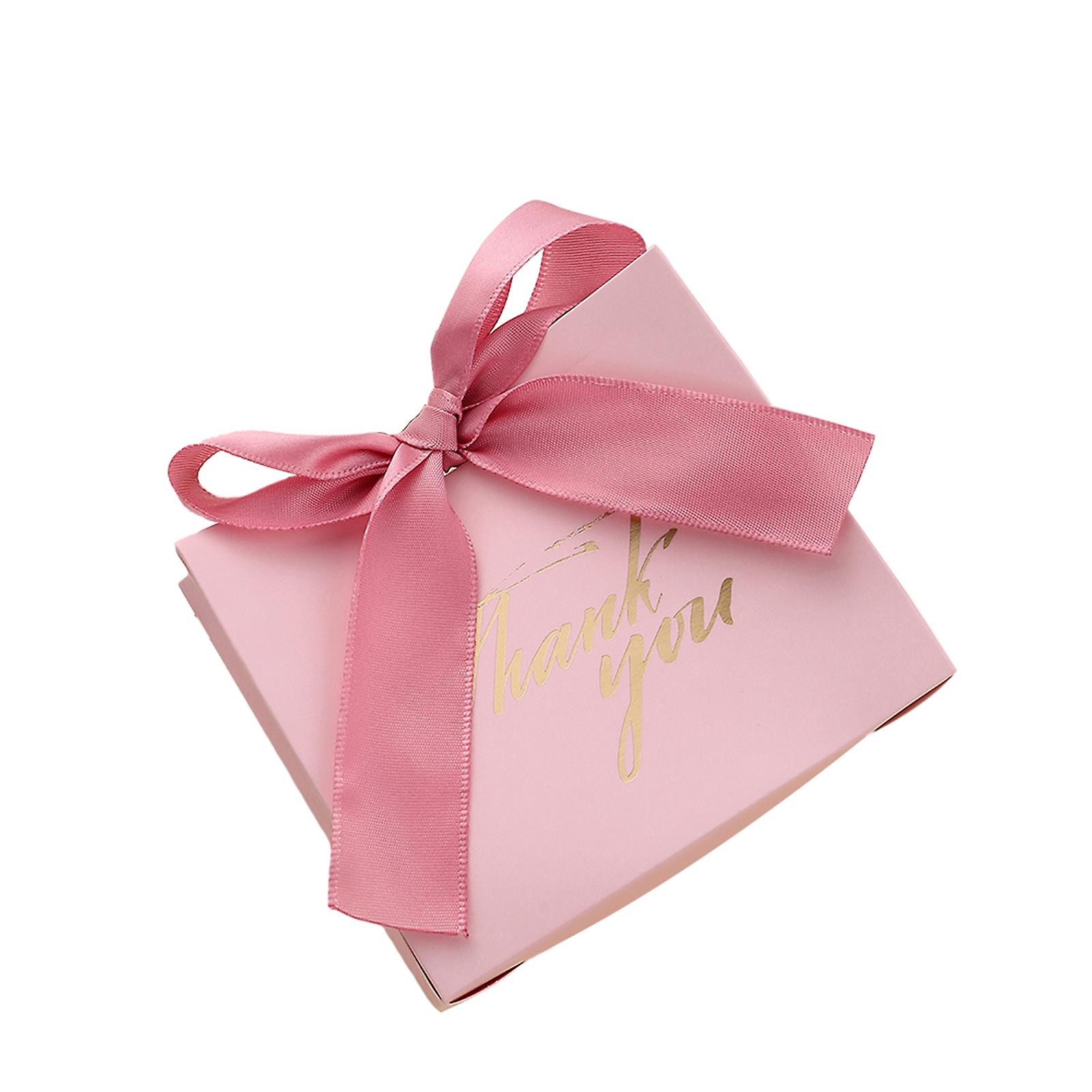 Cute Wedding Candys Box with Ribbons Empty Paper Squared Gift Boxes for Themed Party