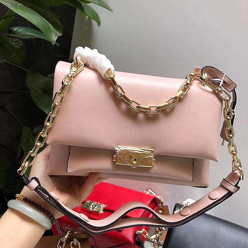 Ladies Women Leather Handbag Triangle Lock Design Shoulder Crossbody Bag Flap Chain Envelope Bag