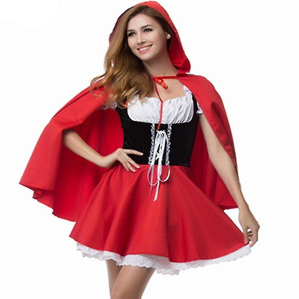 -6XL Deluxe Adulto Caperucita Roja Disfraz con Cabo Mujeres Disfraz Fiesta  de Halloween Princesa Vestido de fantasía A