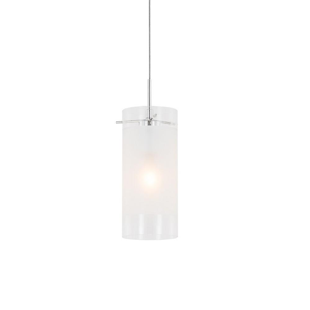 Modern Hanging Pendant Chrome 1 Light  with White, Clear Shade, E27