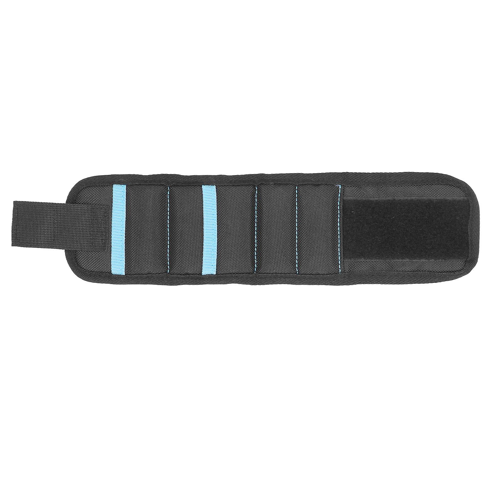 5 Grids Magnetic Wristband 20 Strong Magnets Tool Holder Black Storage Wrist Belt for Holding Screw Nail Bit