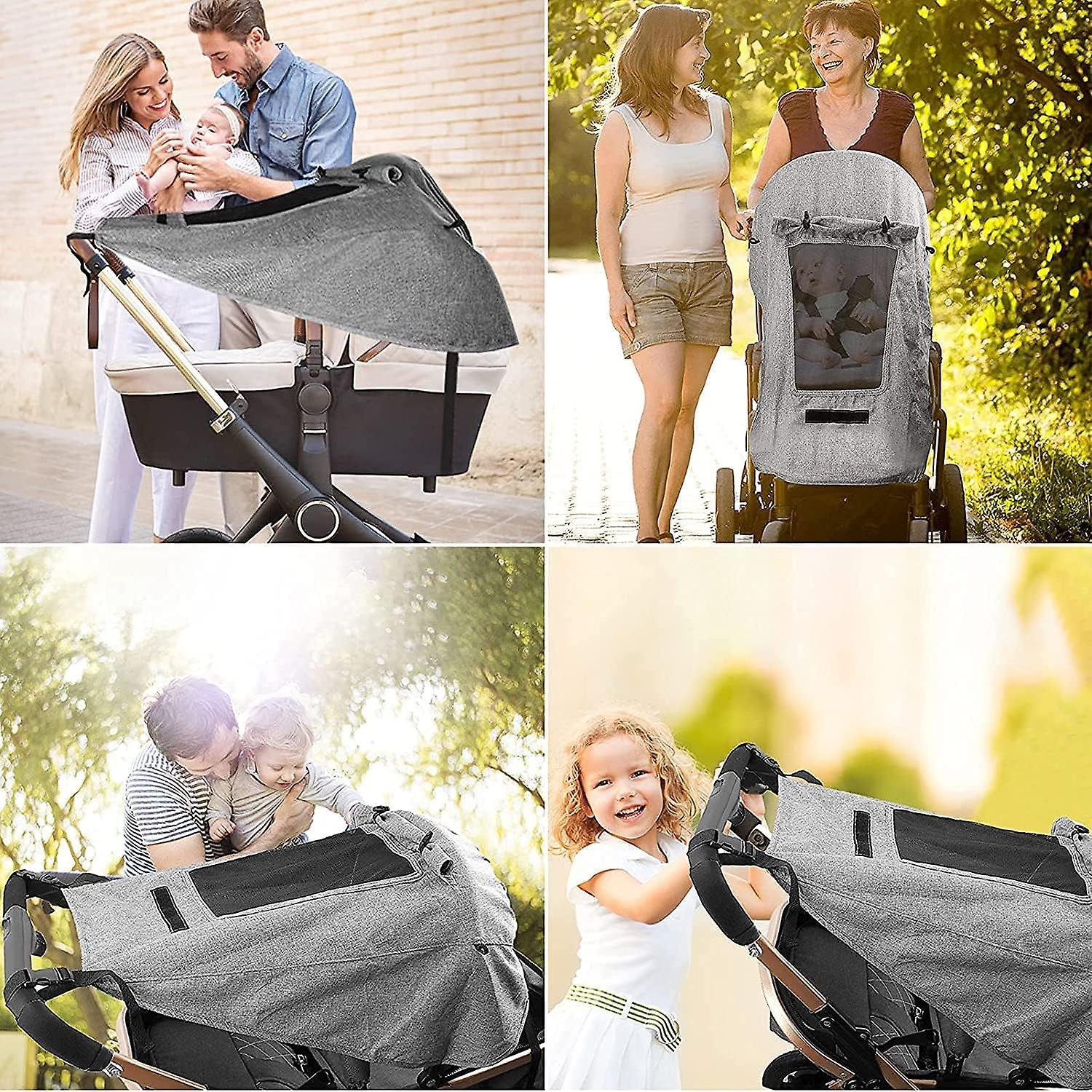 Stroller Sunshade Pram Rainproof UV-Protected Cover | Pushchair Stroller Sunshade,Sun Rain Shade Canopy Cover For Car Seats, Pram, Pushchair