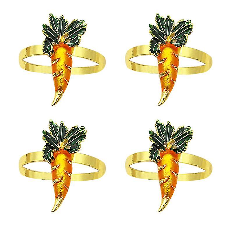 4pcs Easter Carrot Napkin Buckle