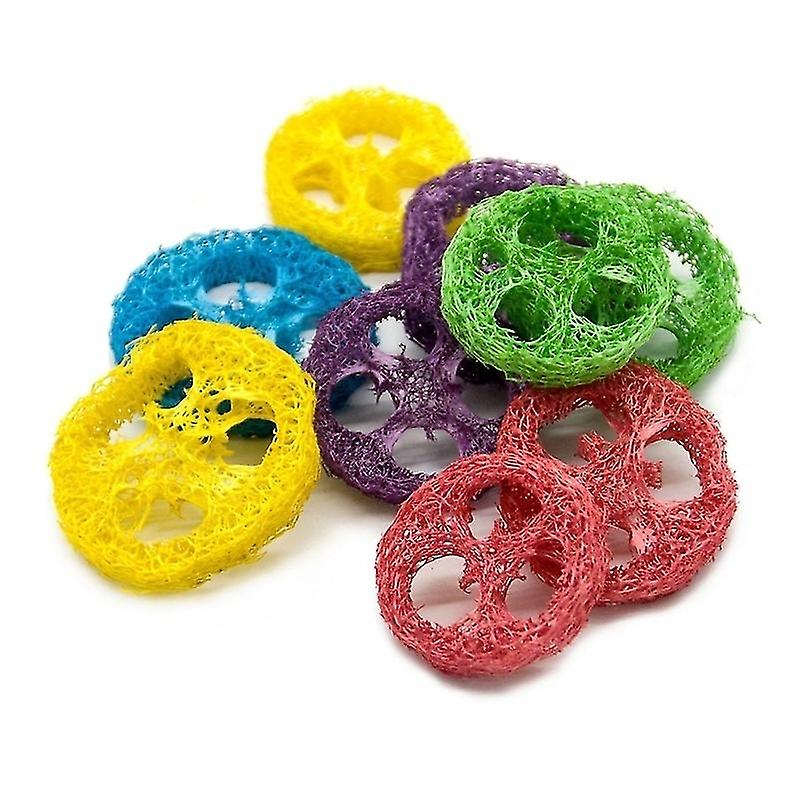 Rabbit chew toys loofah toys are high in fiber and great for hamsters, chipmunks, squirrels