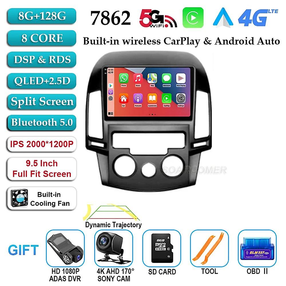Android 13 Car Radio For Hyundai I30 2006-2011 Multimedia Player Autoradio No Din 2 Din Carplay Android Auto Head Unit No Dvd Bt
