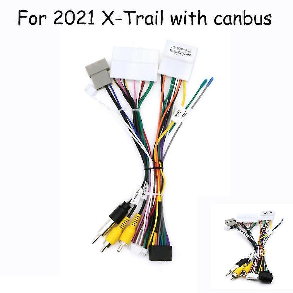 Car Stereo Radio Wire Power Harness Adapter with Canbus Decoder for Qashqai X-Trail Car Radio Multimedia Video Player AndroidAM