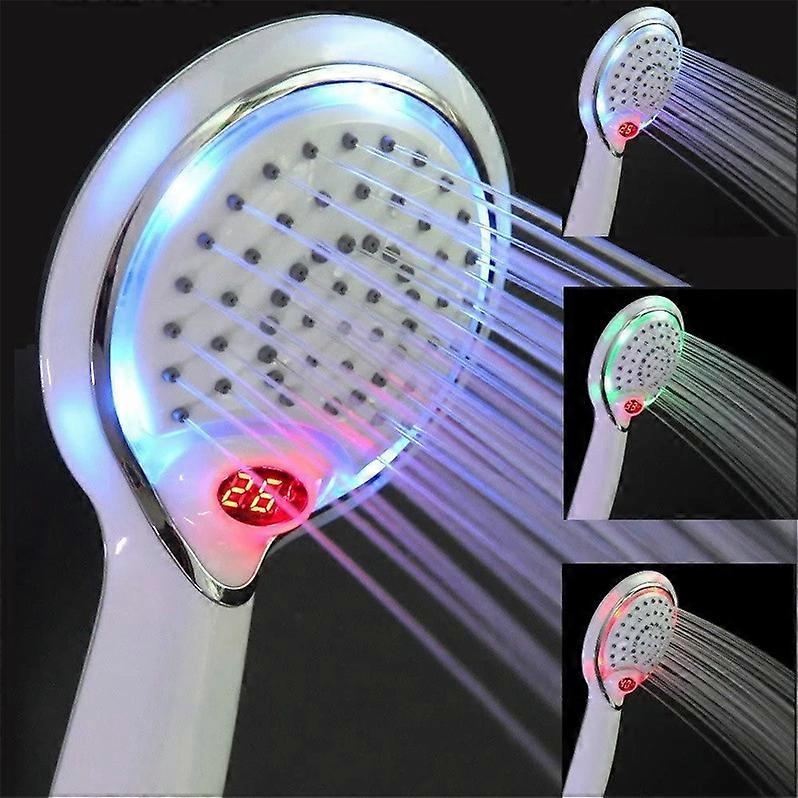 LED Shower Head, LED Shower Head Hand Shower, 3 Colors Temperature Control Shower Head, Led Temperature Shower Head, Temperature Control Shower Spraye