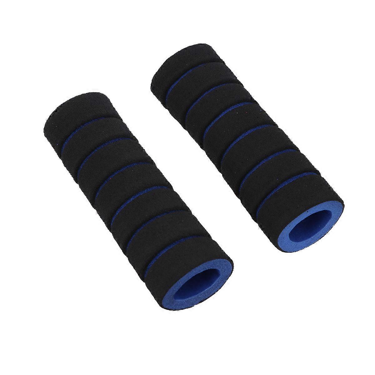 2pcs Handlebar Grips Bike Racing Motorcycle Handle Bar Sponge Grips Cover Non-slip Handle Grips(Blue and Black)