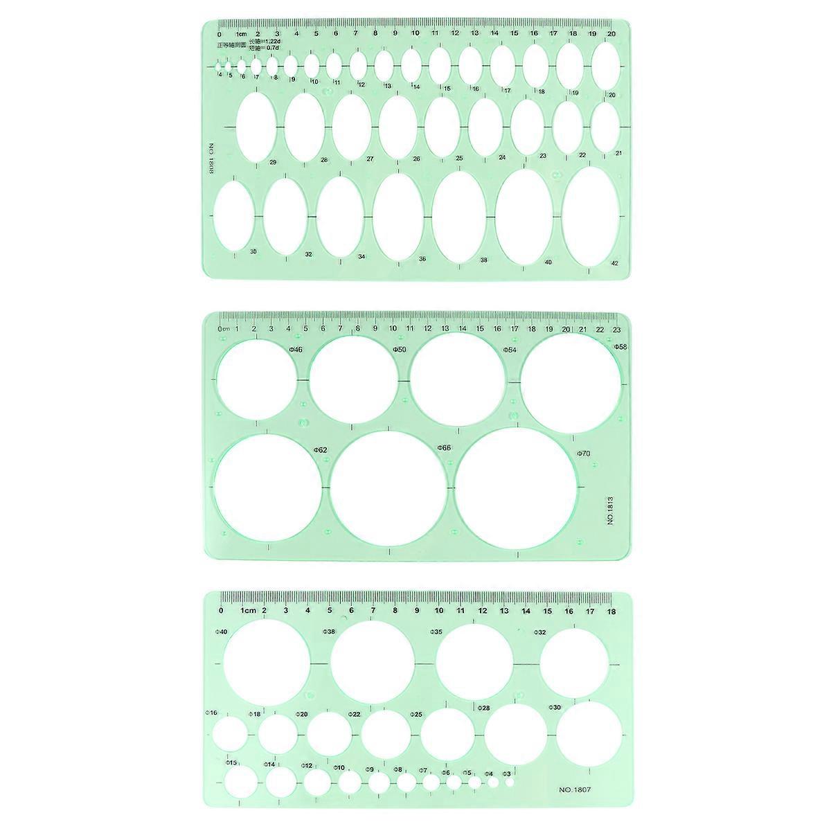 3 Pcs Circle Stencil Buliding Measuring Rulers Oval Templates Geometric Drawings Templates Circle Templates Drafting