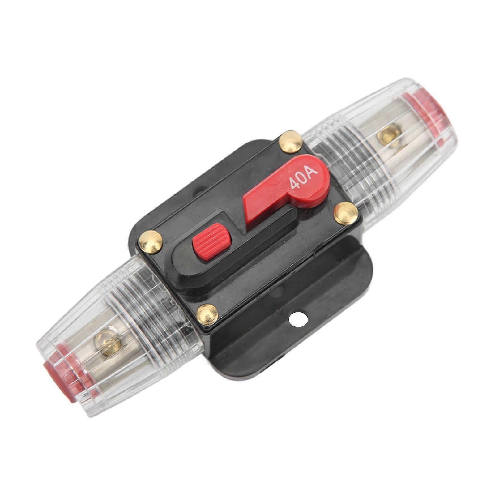 قواطع الدائرة الصوت الصمامات المضمنة حامل إعادة الضبط اليدوي 12 فولت × 48 فولت لصوت السيارة الصوت مكبر للصوت RV المنزل البحرية قارب شاحنة 40A