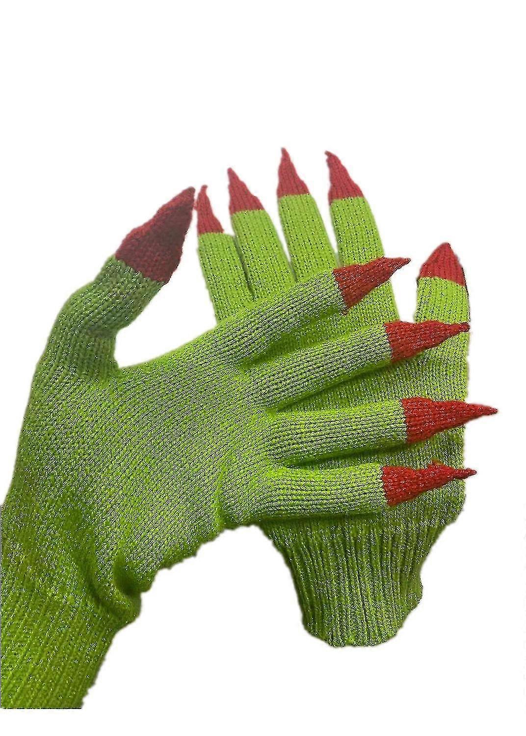 Spoof Monster Green Five Finger Hand Gloves