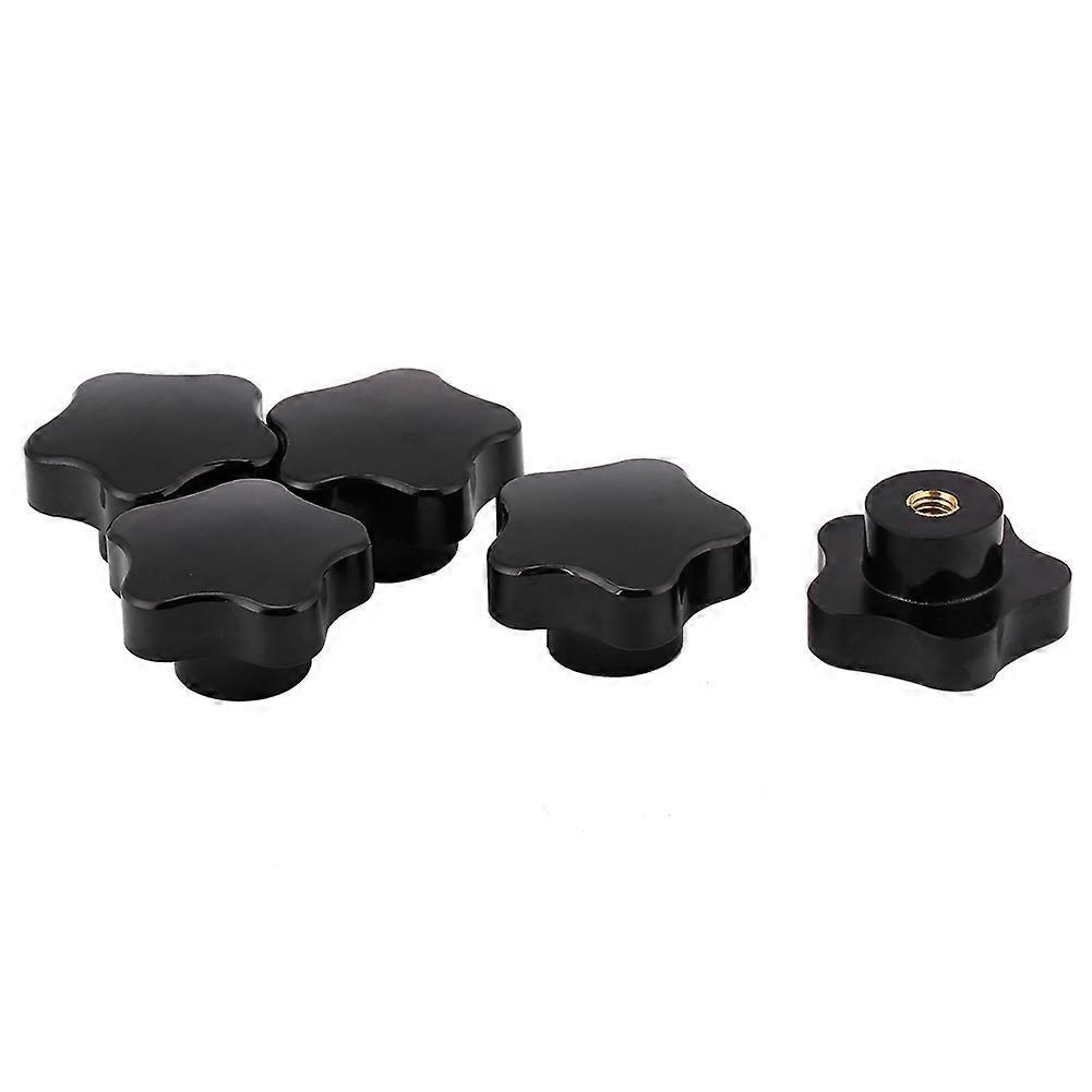 5pcs Universal Black Color Plastic Star Shape Knob Handle M8 For Machine Tool