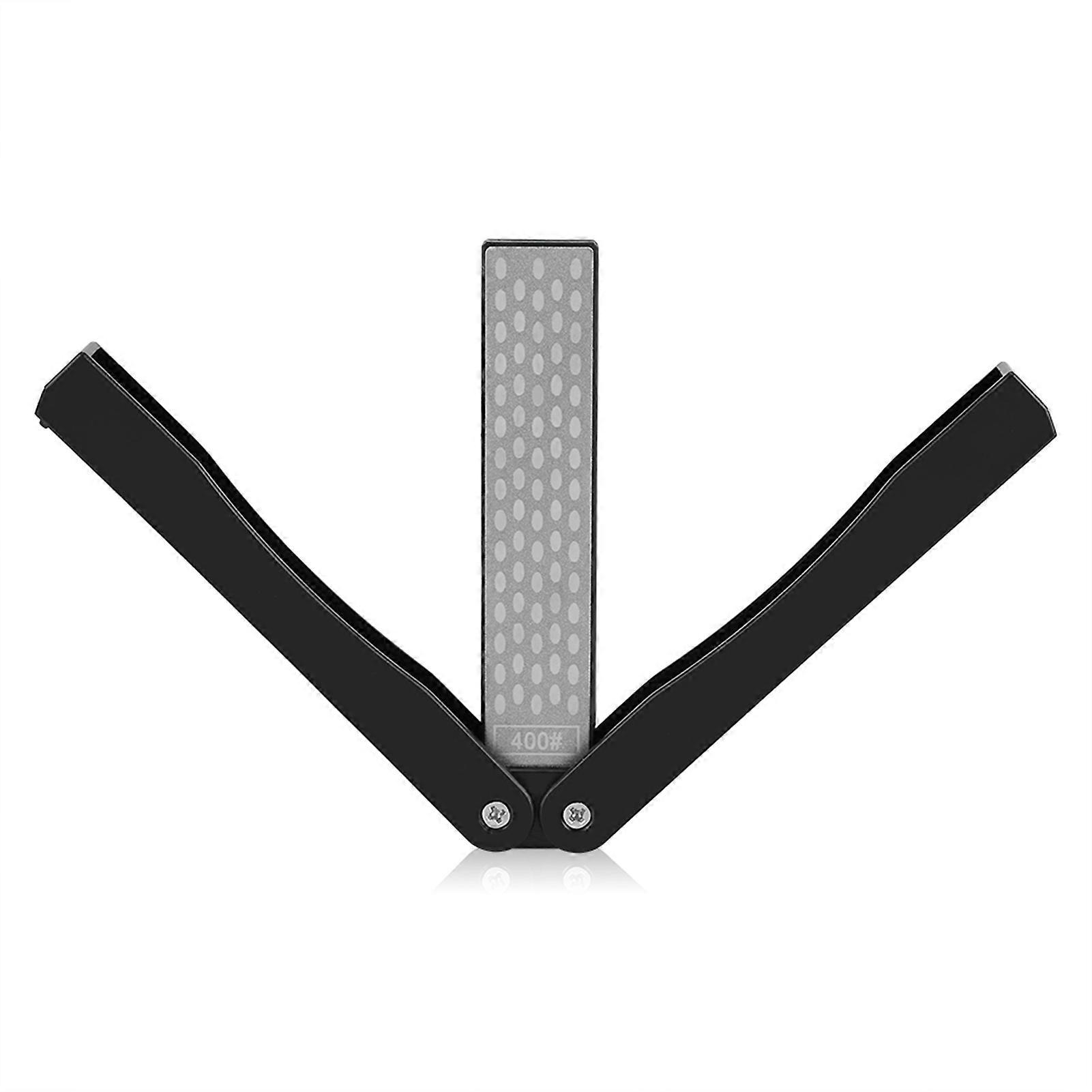 Outdoor Camping Folding Double Sided 400/600# Sharpener Stone Whetstone Sharpening Tool(yellow)
