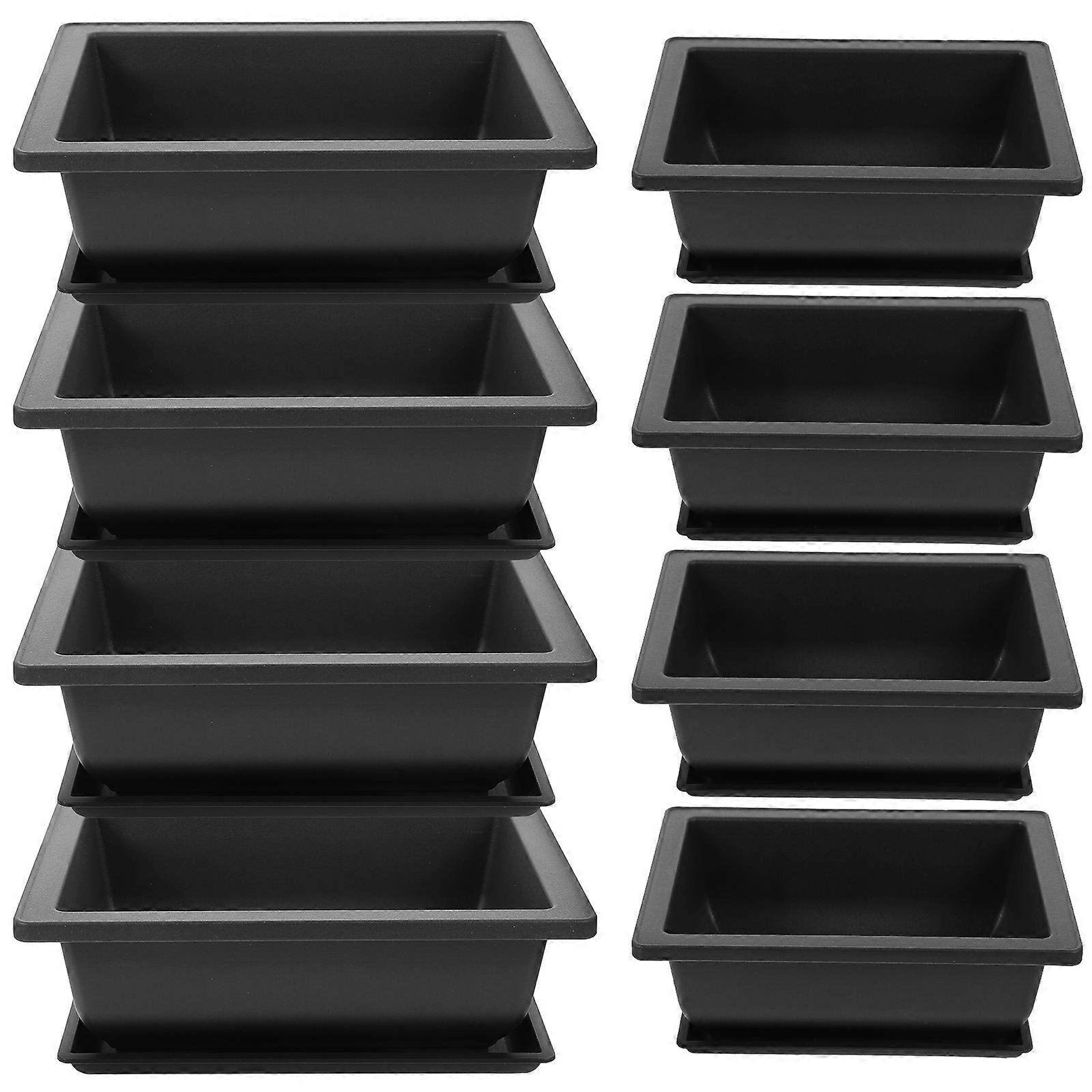 8 Sets Bonsai Container Bonsai Pot Succulent Plant Pot with Tray Flower Pot with Tray