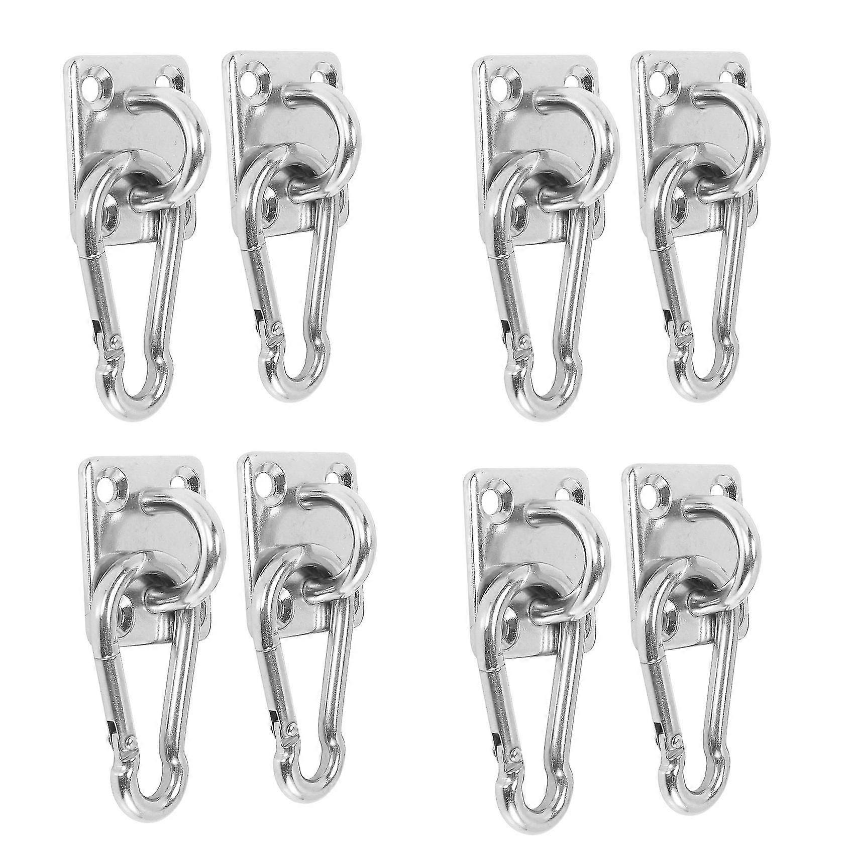 8 Sets Of Suspended Ceiling Wall Mount U-shaped Hooks Hammock Hook Metal Base Plate With Hook