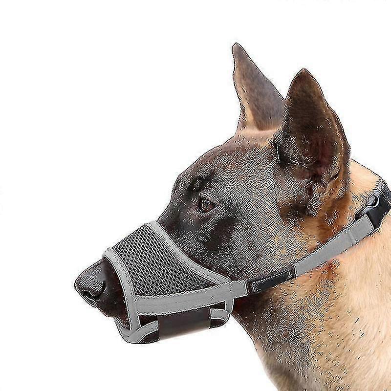 Dog Muzzle, Soft Nylon Anti-dropping Muzzle, Air Mesh Breathable Drinkable Dog Muzzle With Adjustable Loop M Black