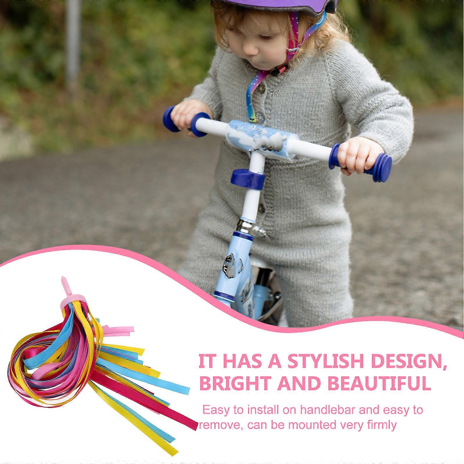 Guirlandes Streamers Pour Guidon De Vélo Enfant - Rubans Avec Pompons, Couleurs Vives - Décoratives Et Amusantes