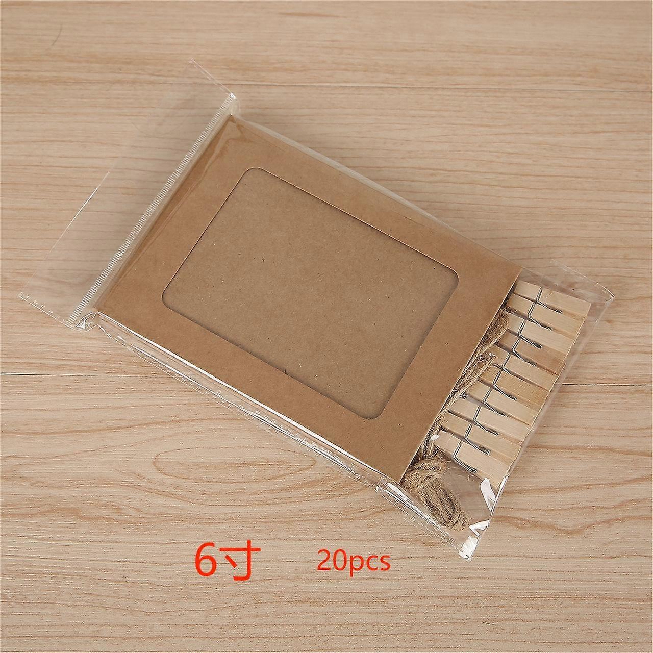 20PCS paper photo frame set - leather color