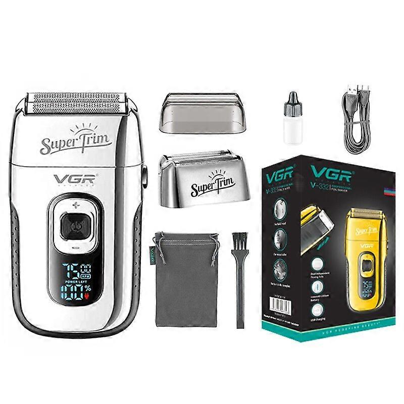 VGR Shaver Professional Face Bald Shaver Beard Trimmer Electric Razor Rechargeable Hair Trimmer Shaving Machine for Men V-332 with box 3 Blade Fabric