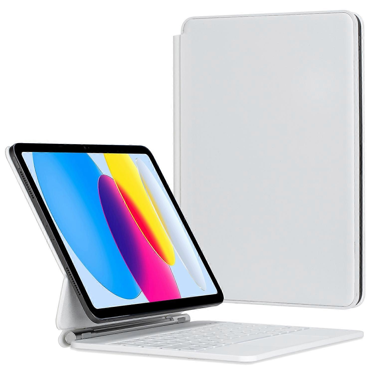 P10 Touchpad Wireless Keyboard for iPad 10.9 (2022) Bluetooth Keyboard Case - White